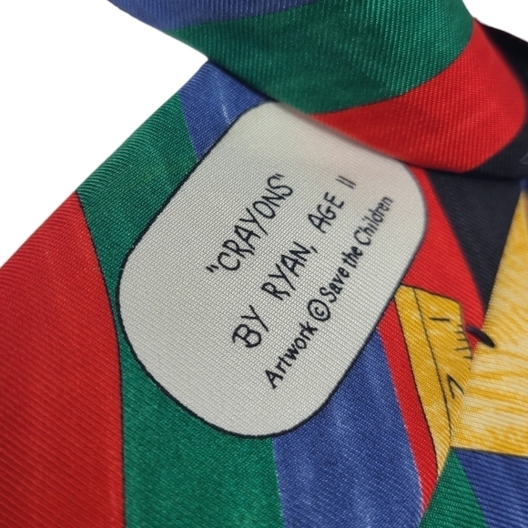 The Save the Children Collection | Multicolored Crayon Printed Novelty Tie (OS) - Picture 4 of 10